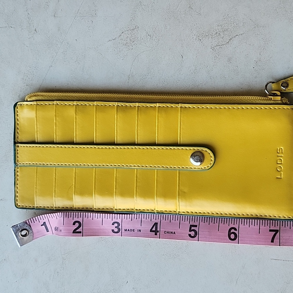 EUC YELLOW LODIS LEATHER Julia Long Stacker card holder